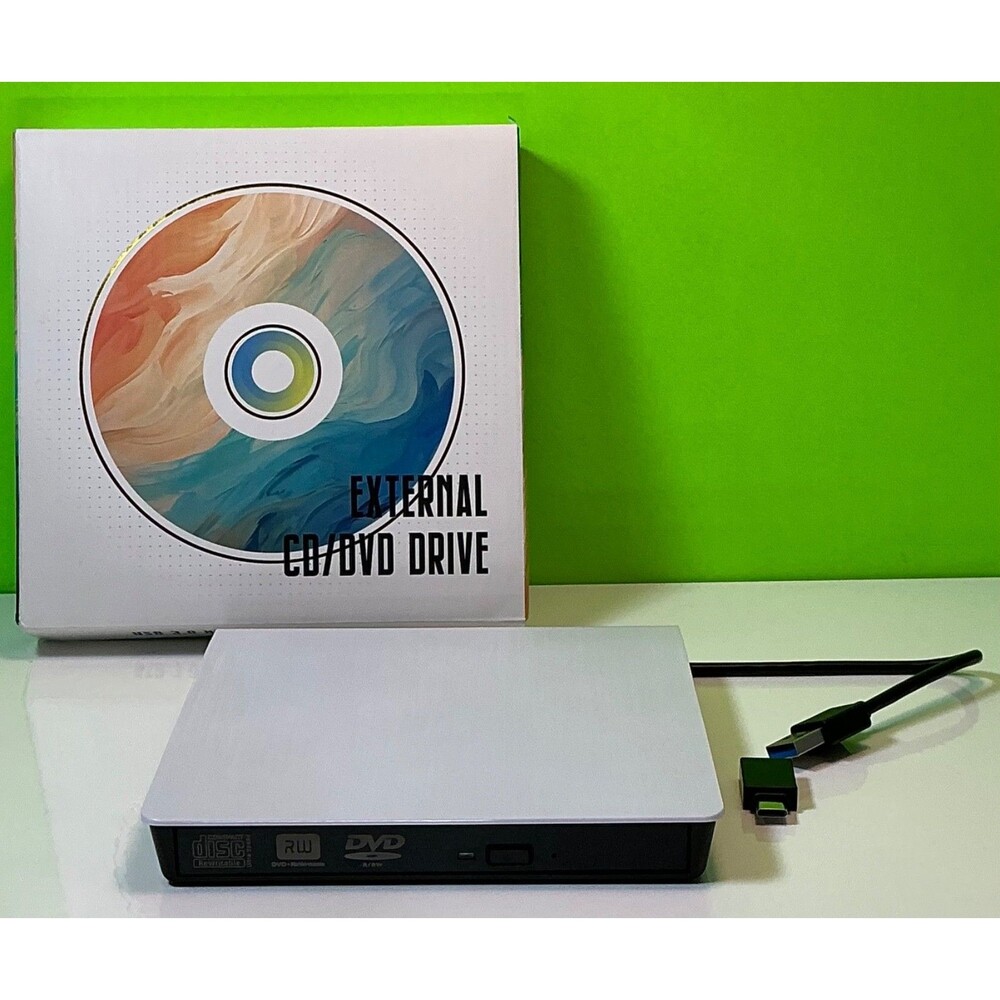External CD DVD Drive Laptop PC USB 3.0 Plug N Play New Write Burn Linux Mac Win